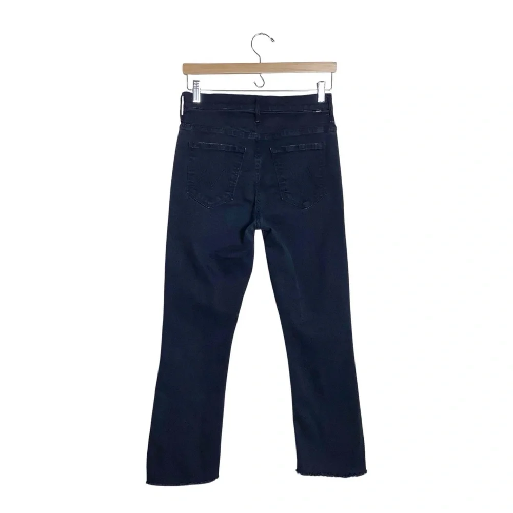 Mother Insider Crop Step Fray High Rise Asymmetrical Raw Hem Jeans in Not Guilty - Picture 5 of 10